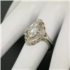 Image 7 : Art Deco 14k White Gold 0.85 ctw Diamond Large Open Work Cocktail Ring