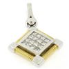 Image 2 : 18kt White and Yellow Gold 1.12 ctw Invisible Set Princess Cut Diamond Pendant