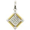 Image 4 : 18kt White and Yellow Gold 1.12 ctw Invisible Set Princess Cut Diamond Pendant