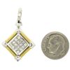 Image 6 : 18kt White and Yellow Gold 1.12 ctw Invisible Set Princess Cut Diamond Pendant