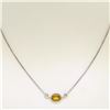 Image 4 : 18K White Gold 18" 1.25 ctw GIA Yellow Sapphire & Diamond Pendant Necklace