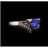 18KT White Gold 1.34 ctw Tanzanite and Diamond Ring