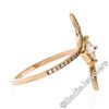 Image 7 : 18kt Rose Gold 0.60 ctw Princess and Round Diamond Bypass Ring