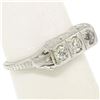 Image 7 : Antique Art Deco 18kt White Gold 0.55 ctw European Cut Diamond Filigree Ring