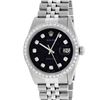 Image 8 : Rolex Mens Stainless Steel Black Diamond 36MM Oyster Perpetaul Datejust