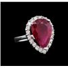 Image 1 : 14KT White Gold 5.88 ctw Ruby and Diamond Ring