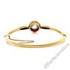 Image 8 : Antique 18kt Yellow Gold and Platinum 2.75 ctw Diamond Ruby Halo Bangle Bracelet