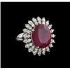 Image 1 : 14KT White Gold 11.56 ctw Ruby and Diamond Ring