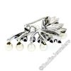 Image 7 : Estate 10kt White Gold 1.00 ctw Sapphire & Pearl Open Butterfly Brooch or Pendan