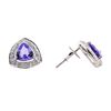 Image 2 : 1.79 ctw Tanzanite and Diamond Earrings - 14KT White Gold