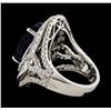 Image 3 : 9.07 ctw Sapphire and Diamond Ring - 14KT White Gold