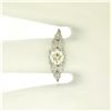 Image 5 : Antique Art Deco Platinum 0.90 ctw Old European & Marquise Diamond Solitaire Rin