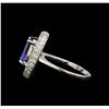 Image 3 : 14KT White Gold 2.96 ctw Tanzanite and Diamond Ring