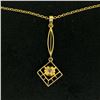 Image 7 : 14k Gold Cushion Mine Cut Diamond Lavalier Pendant