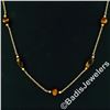 Image 2 : Vintage 10kt Yellow Gold 26.5" Round & Custom Cut Tiger's Eye Bead Chain Necklac