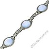 Image 4 : Antique Art Deco 14kt White Gold Blue Moonstone Etched Filigree Bracelet