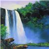 Image 2 : Thomas Leung, "Wailua Falls" Hand Embellished Limited Edition on Canvas, Numbere