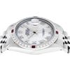 Image 8 : Rolex Mens Stainless Steel Silver MOP Roman 36MM Diamond & Ruby Datejust Wristwa