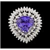 Image 2 : 10.46 ctw Tanzanite and Diamond Ring - 14KT White Gold