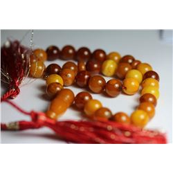 Natural Amber Islamic Prayer 33 Beads Tasbih