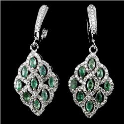 Natural Rich Green Emerald 44.89 Ct Earrings