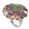 Image 2 : Natural  Tourmaline, Garnet, Emerald Ring