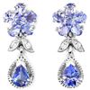 Image 1 : NATURAL PURPLE TANZANITE FLOWER EARRING