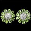 Image 1 : Natural Green Peridot Flower Earrings