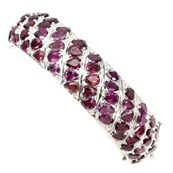 Natural Raspberry Rhodolite Garnet 206.20 Ct Bangle