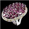 Image 1 : Natural Rhodolite Garnet & Sapphire  Ring