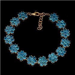 Natural Rare Brazil Neon Blue Apatite Bracelet