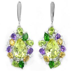 NATURAL AMETHYST CH-DIOPSIDE CITRINE Earrings