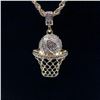 Image 2 : Strong 14 Kt Gold Plated Basketball Hoop Pendant