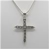Image 3 : AMAZING 12.50 CT SWISS BLUE TOPAZ CROSS PENDANT