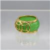 Image 2 : Carved Jade Ring Mounted in 14 kt Gold Overlay