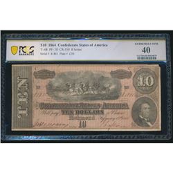 1864 $10 Confederate States of America T-68 PCGS 40