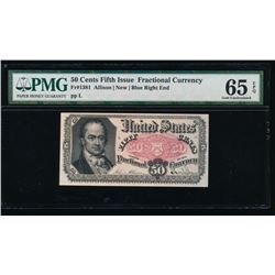 50 Cent Fifth Issue Fractional Note PMG 65EPQ