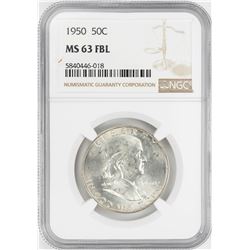 1950 Franklin Half Dollar Coin NGC MS63FBL