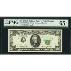 1963A $20 Chicago Federal Reserve STAR Note PMG 65EPQ