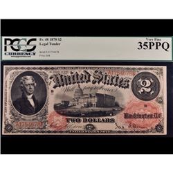 1878 $2 Legal Tender Note PCGS 35PPQ