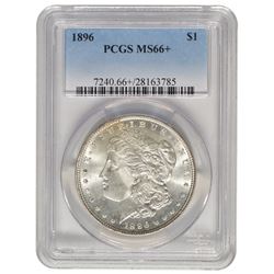 1896 $1 Morgan Silver Dollar Coin PCGS MS66+