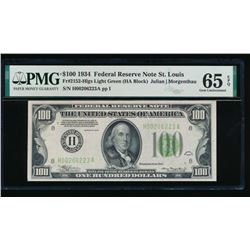 1934 $100 St Louis Federal Reserve Note PMG 65EPQ