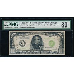 1934 $1000 Chicago Federal Reserve Note PMG 30