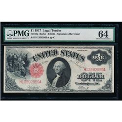 1917 $1 Legal Tender Note PMG 64 Signatures Reversed