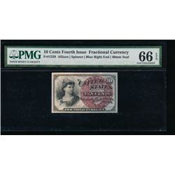 10 Cent Fourth Issue Fractional Note PMG 66EPQ