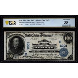 1902 $100 Albany National Bank Note PCGS 35