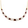 Image 1 : Plated 18KT Yellow Gold 4.86ctw Garnet and Diamond Pendant with Chain