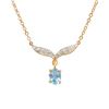 Image 1 : Plated 18KT Yellow Gold 0.85ct Blue Topaz and Diamond Pendant with Chain