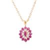 Image 1 : Plated 18KT Yellow Gold 1.30ctw Ruby and Diamond Pendant with Chain