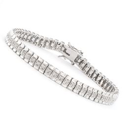 Plated Rhodium 0.58ctw Diamond Bracelet